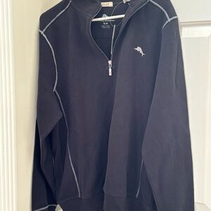 Tommy Bahama Black Zip-Up Sweater